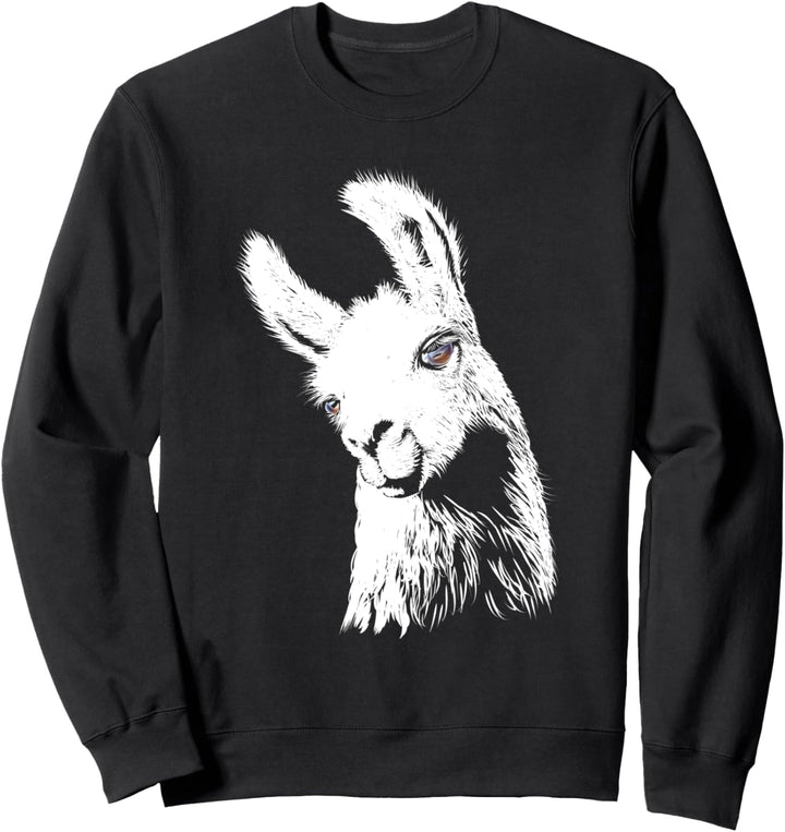 Cute Llama handgezeichnete Skizze künstlerisch Sweatshirt