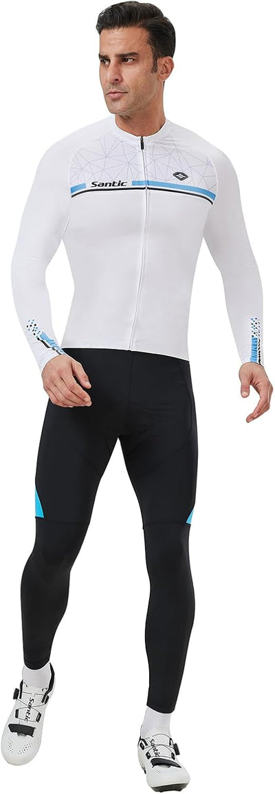 Radtrikot Herren Langarm Atmungsaktiv Universal, 3XL Wei&#xDF;