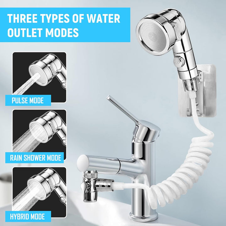 Handbrause für Waschbecken, Encuryna Waschbeckenbrause mit Schlauch, 1.5M Handbrause Duschkopf Set M