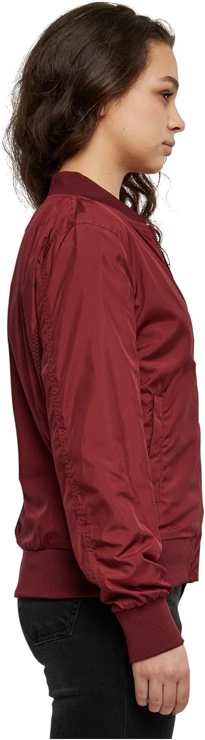 Urban Classics Damen Ladies Light Bomber Jacket XS Burgundy, XS Burgundy