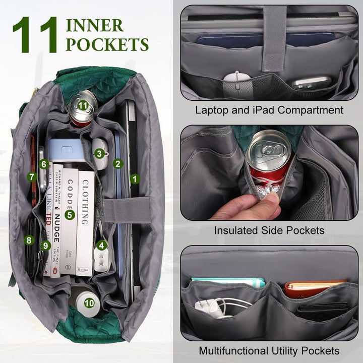 Laptoptasche Damen 15,6 Zoll Lehrertasche Gross Aktentasche Tasche mit 2 Seitentaschen, Notebooktasc