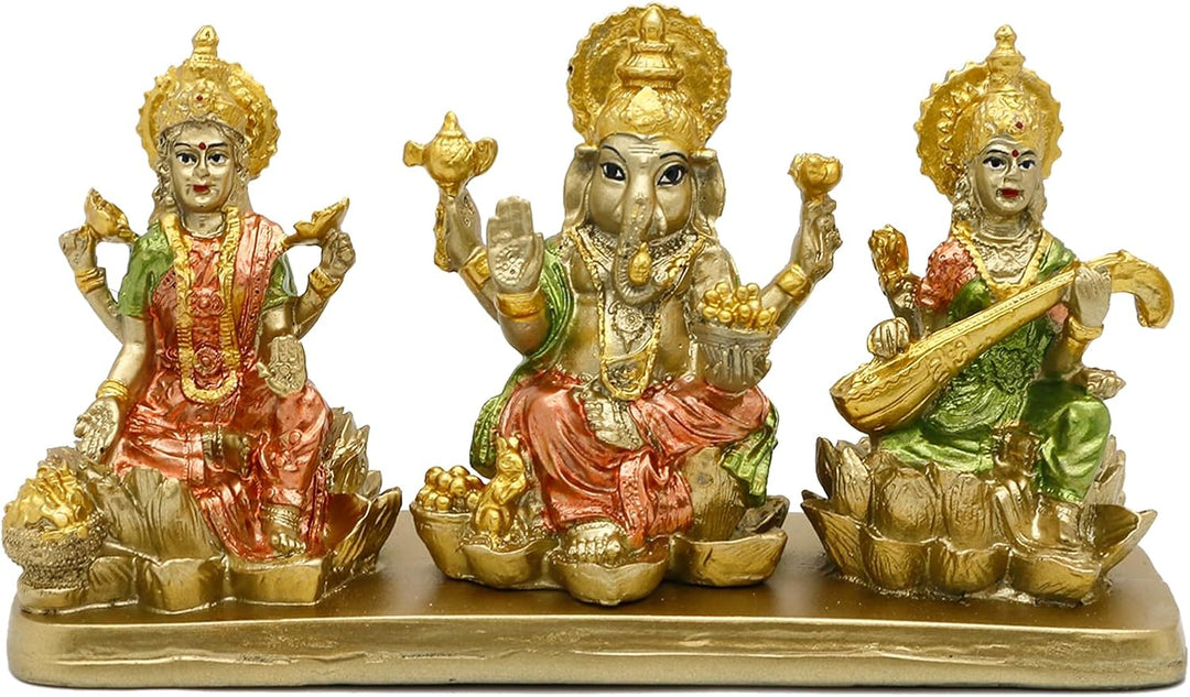Hinduismus Lakshmi Ganesha Saraswati Statue – Hinduistische Laxmi Lord Ganesh Idol Figur Home Temple