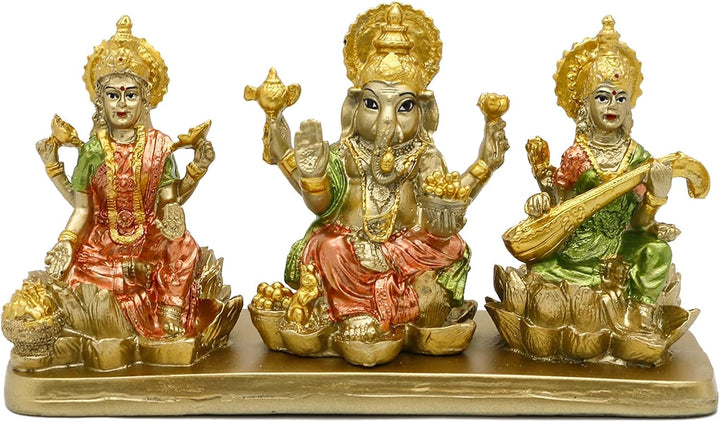 Hinduismus Lakshmi Ganesha Saraswati Statue – Hinduistische Laxmi Lord Ganesh Idol Figur Home Temple