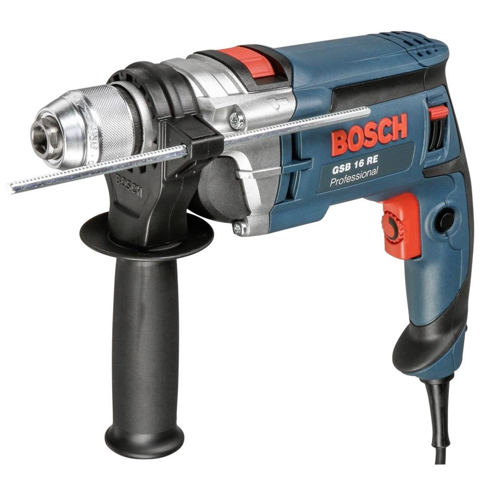 Bosch Professional Schlagbohrmaschine GSB 16 RE (inkl. Schnellspannbohrfutter 13mm, Tiefenanschlag 2