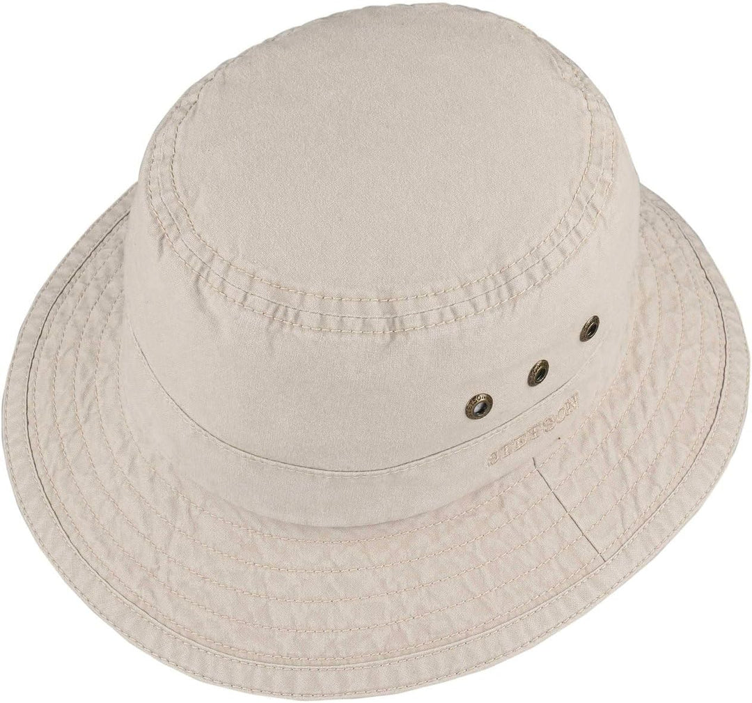 Stetson Reston Freizeithut Damen/Herren (Kophöhe ca. 9cm) - Schlapphut aus Bio-Baumwolle Packable -