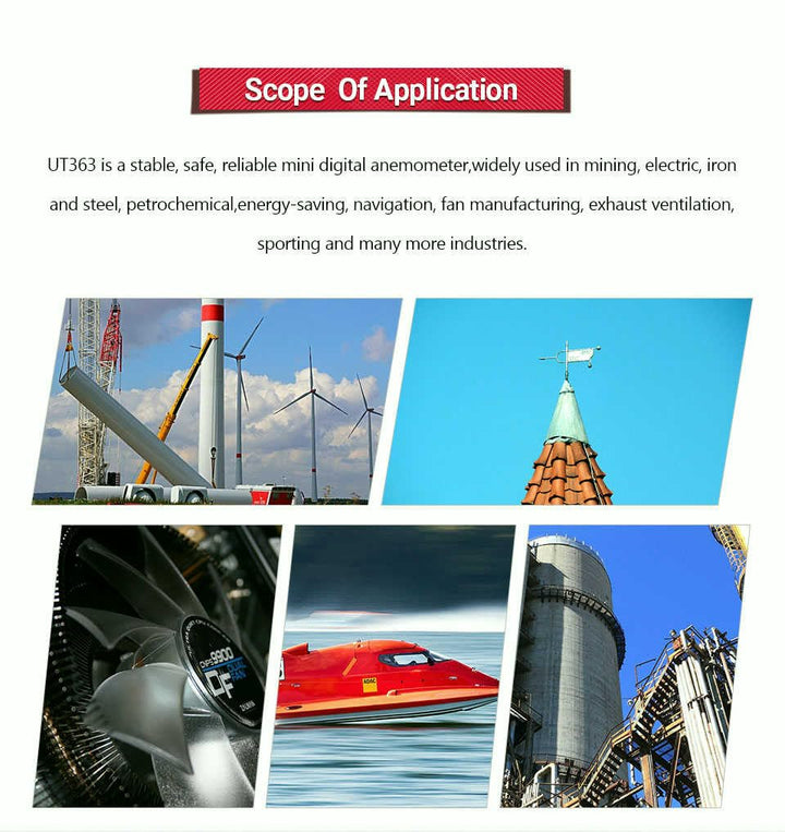 UNI-T UT363 UT363BT Mini-Handheld Anemometer mit Bluetooth Digital Wind Anemometers Speed Measuremen