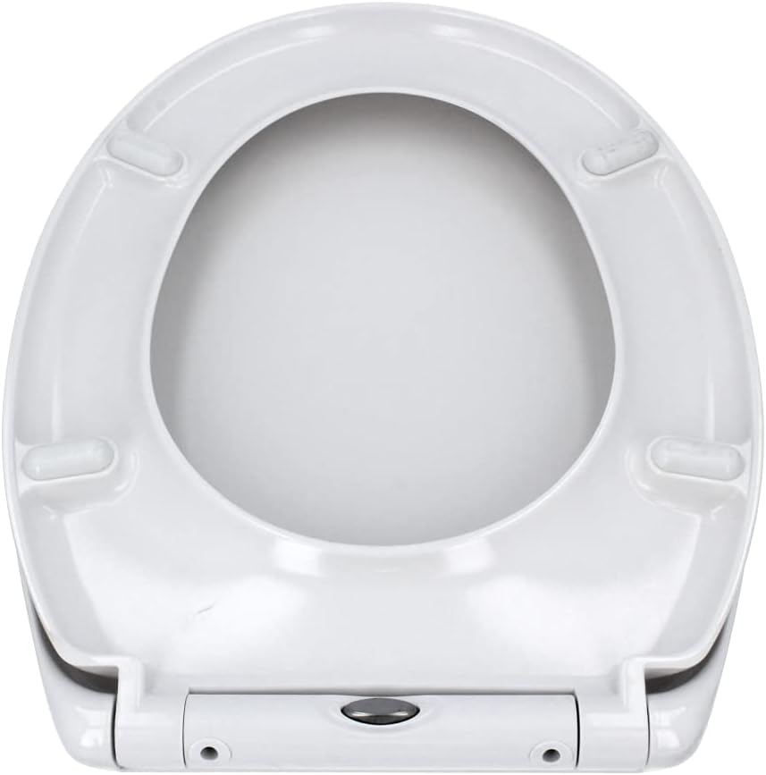 Hydroland Absenkbarer Toilettendeckel Antibakteriell Oval Weiss | WC Sitz mit Absenkautomatik Soft C
