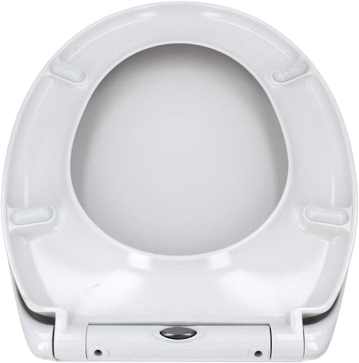 Hydroland Absenkbarer Toilettendeckel Antibakteriell Oval Weiss | WC Sitz mit Absenkautomatik Soft C