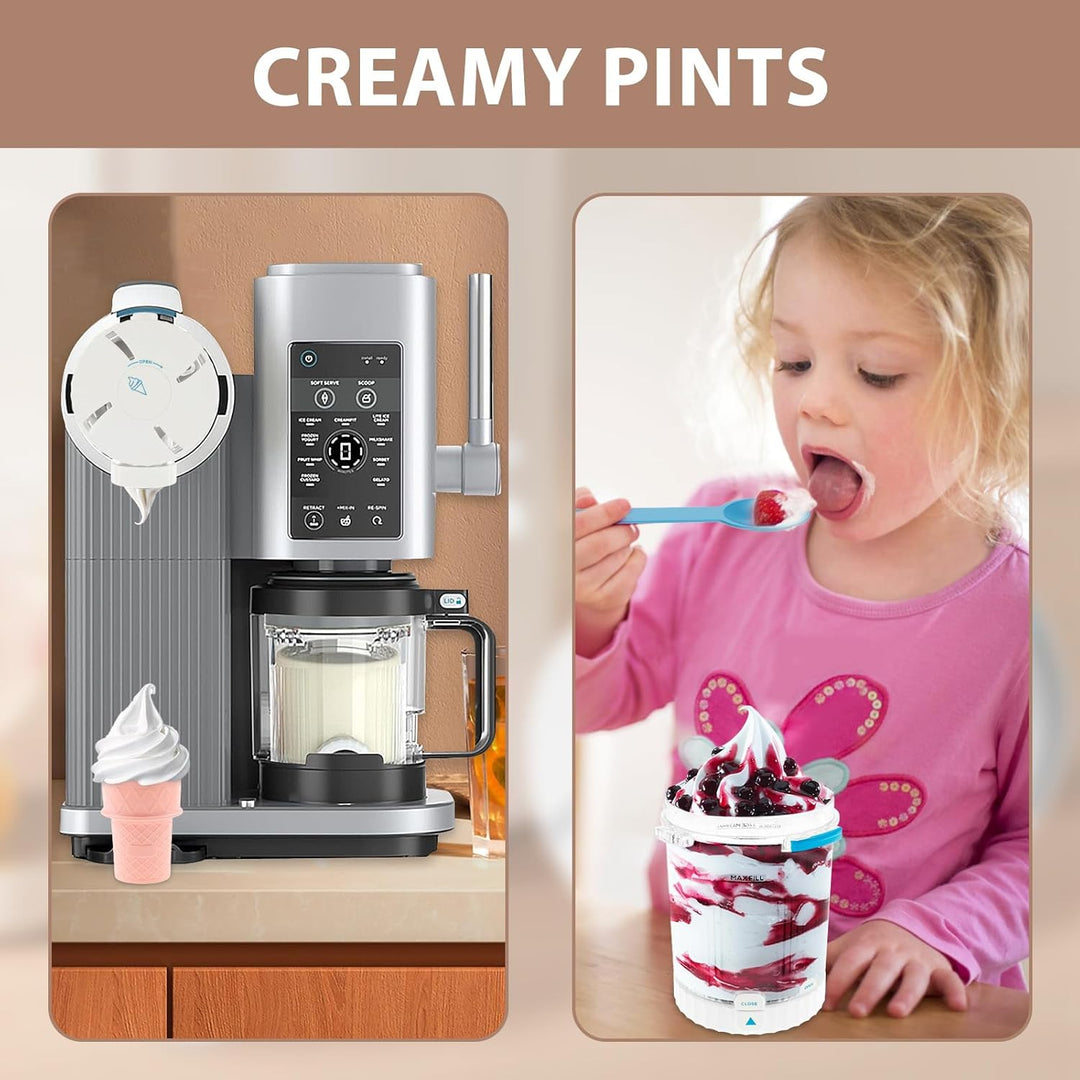 2 Stück Ninja Swirl Creami Behälter 500ML Eisbehälter Auslaufsicher Pint Behälter mit Eisportioniere