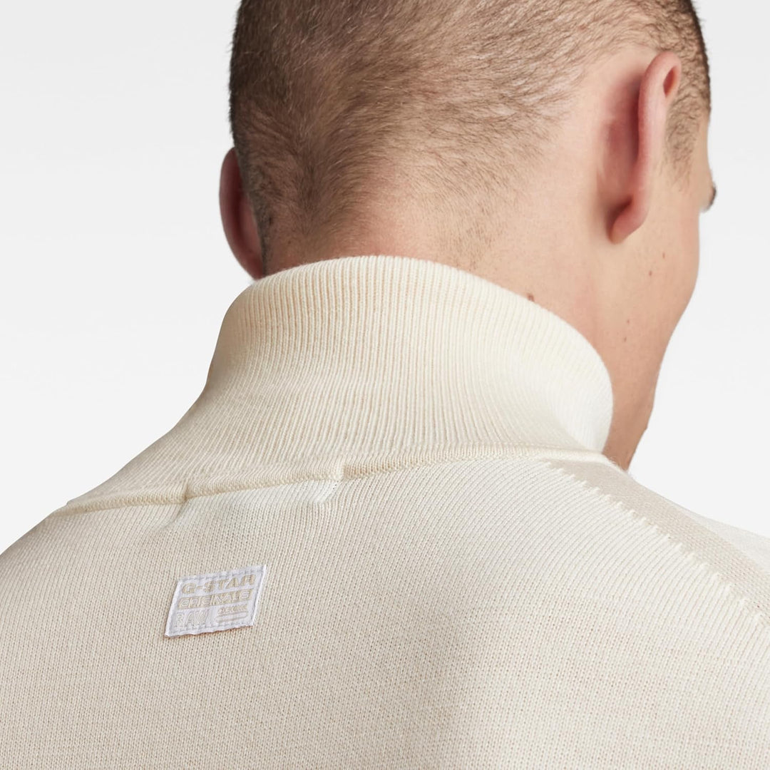 G-STAR Herren Premium Core Turtle Knitted Sweater XL Beige (Eggnog D21933-b692-g076), XL Beige (Eggn