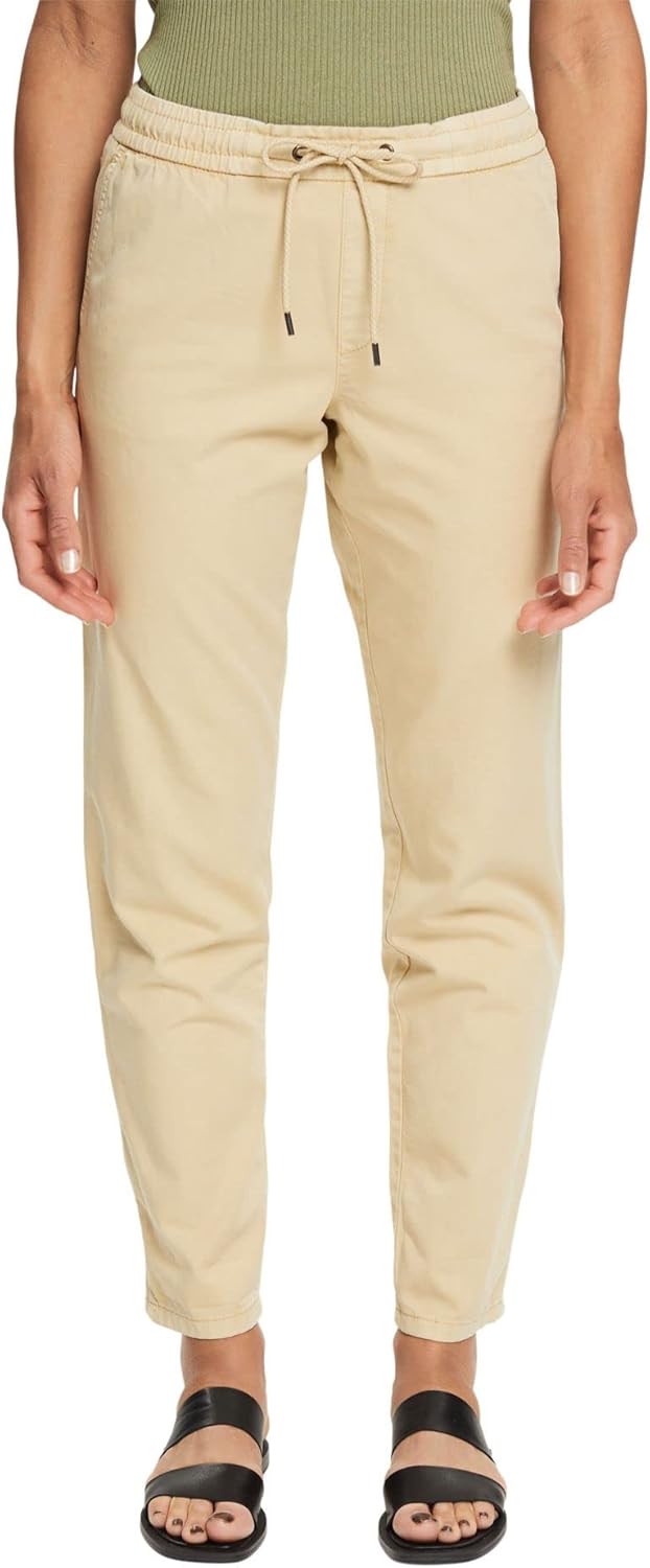 ESPRIT Hose mit Kordelzugbund aus Pima Baumwolle 32W / 30L Sand, 32W / 30L Sand