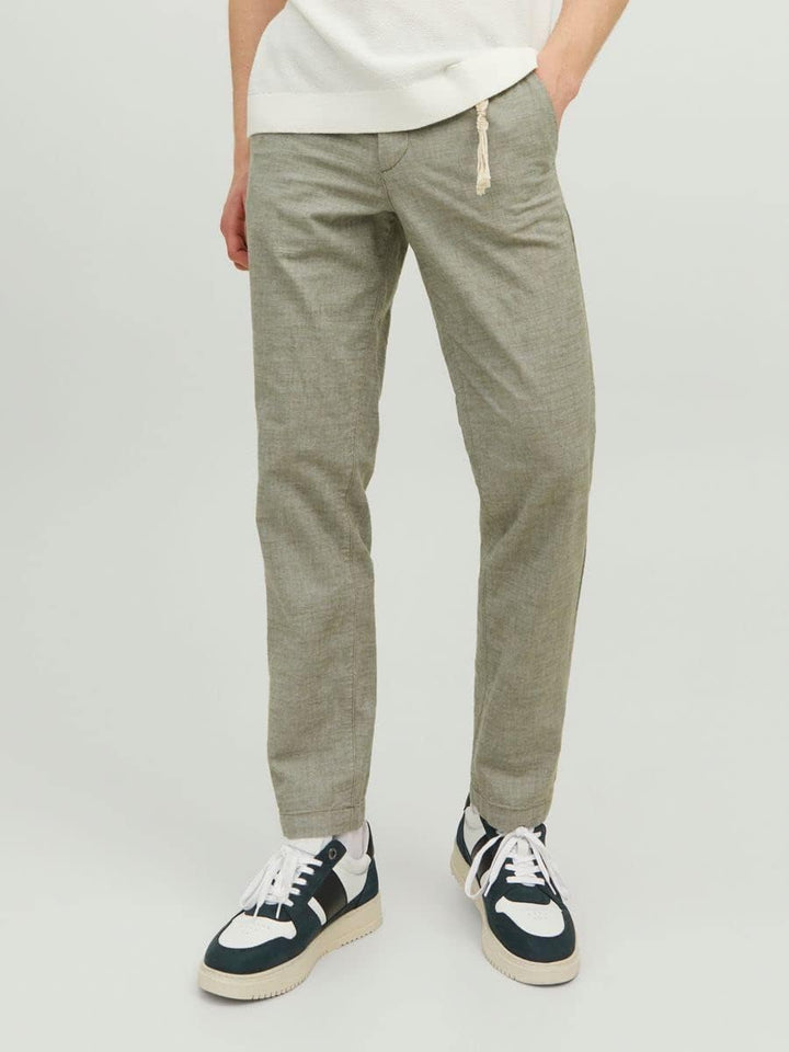 JACK & JONES Herren Jpstollie Jjcove Linen AKM Chinohose 29W / 32L Deep Lichen Green, 29W / 32L Deep