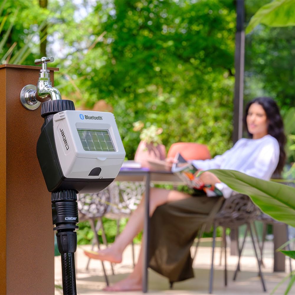 Tempo myAquaSolar Claber, Automatischer Ein-Wege-Bewässerungscomputer mit integriertem Photovoltaikm