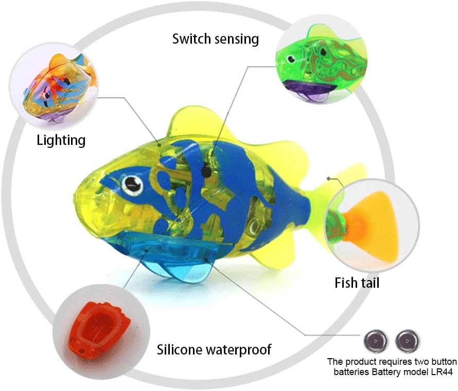 6PCS Elektronischer Haustier Fisch, Schwimmen Roboter Fisch Spielzeug für Katzen, Elektrisches Fisch