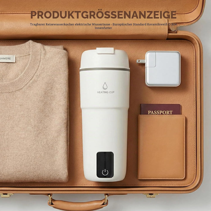 350ml Reise Wasserkocher: Weiss Tragbarer Elektrischer Wasserkocher, 4-Stufige Temperaturregelung Mi