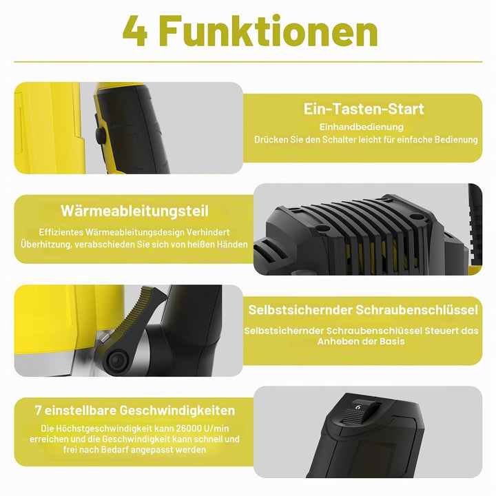 Oberfräse mit Koffer 1800W 10000-26000 U/min DEWINNER, Oberfräsen Mit 12 Stück Fräsen Cuter, 3 Spann