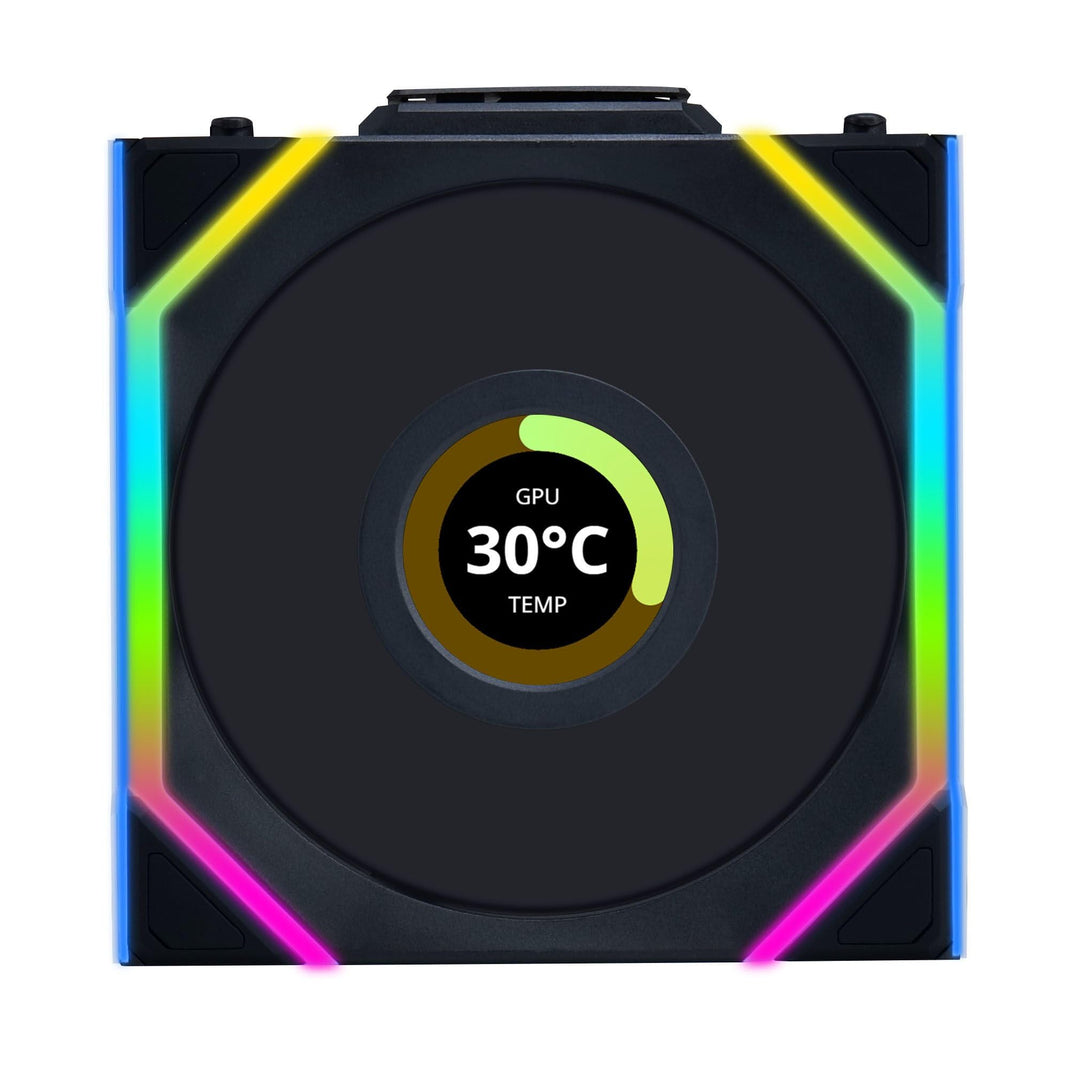 Lian Li UNI FAN SL Wireless LCD Lüfter, ARGB, PWM - Reverse Blade, 120 mm, schwarz