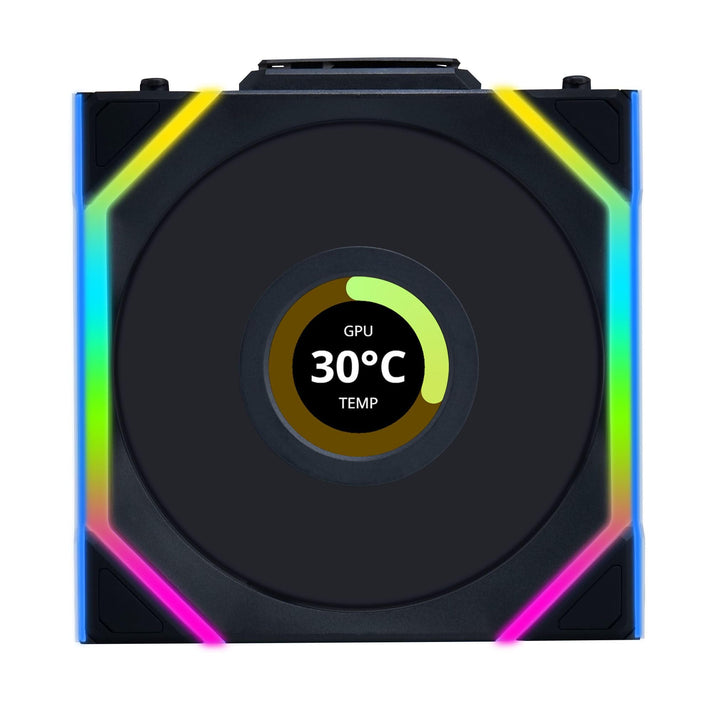 Lian Li UNI FAN SL Wireless LCD Lüfter, ARGB, PWM - Reverse Blade, 120 mm, schwarz