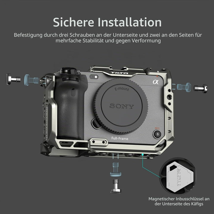 Tilta FX3 FX30 Cage, kompletter Kamerakäfig, kompatibel mit Sony FX3/FX30 Pro Kit mit HDMI-Kabelklem