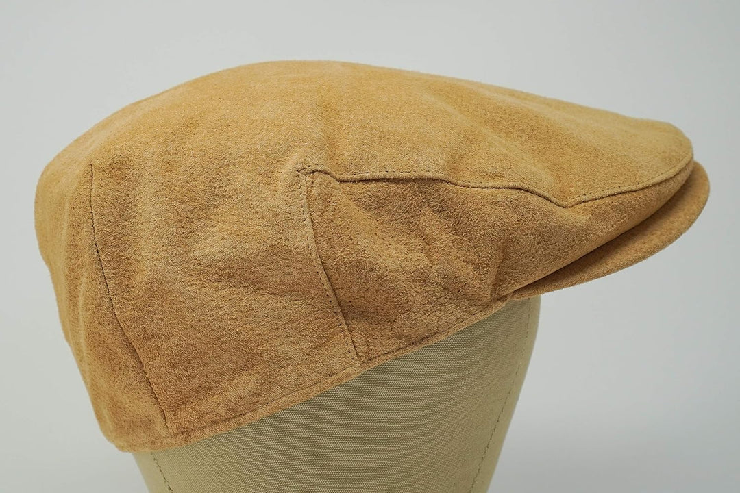 Borges & Scott The Tanner - Flat Cap aus Leder - Kappe mit weichem Schweinslederfutter S Leicht Gebr