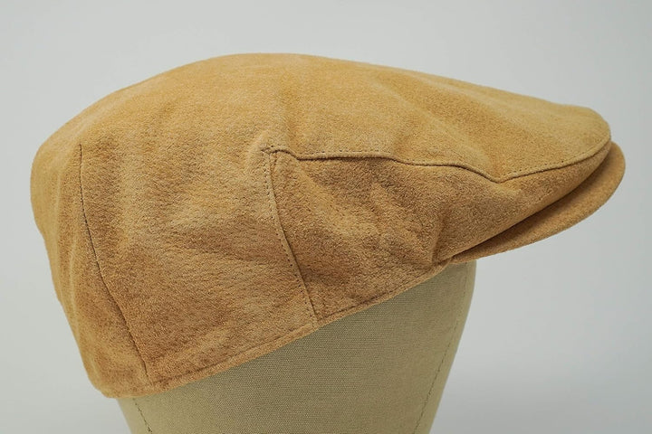 Borges & Scott The Tanner - Flat Cap aus Leder - Kappe mit weichem Schweinslederfutter S Leicht Gebr