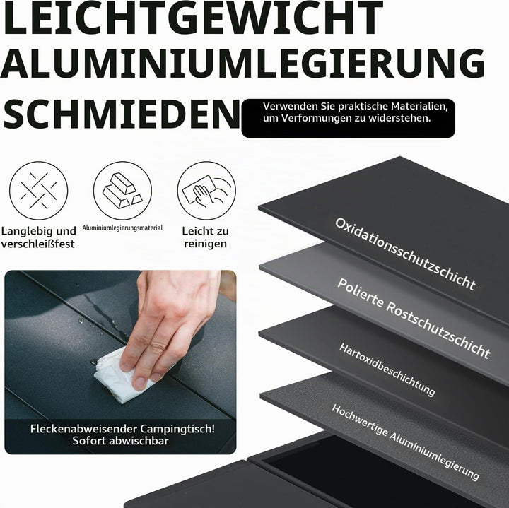 Naturehike Campingtisch Klapptisch aus Aluminium rollbar Camping Tisch klappbar Falttisch leicht für