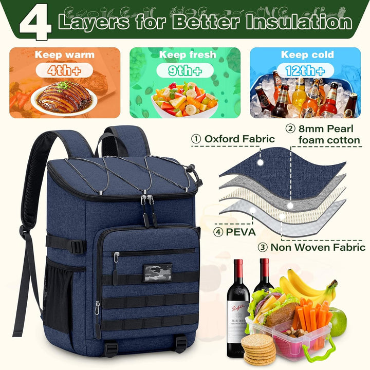 NEWHEY Kühlrucksack 30L Wasserdichtes Isolierter Kühltasche Grosse Kapazität Thermo Picknickrucksack