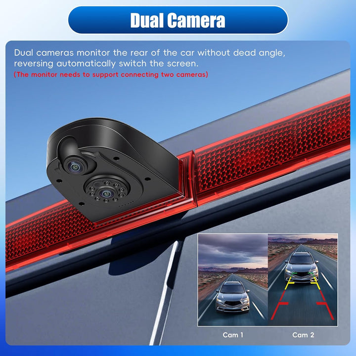 Dual-Rückfahrkamera für Ford Transit 2012–2015, 3. Bremslicht Rückfahrkameras, Nachtsicht, IP67 wass