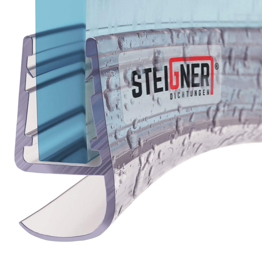 STEIGNER Duschdichtung, 120cm, Glasstärke 5/6/ 7/8 mm, Vorgebogene PVC Ersatzdichtung für Runddusche