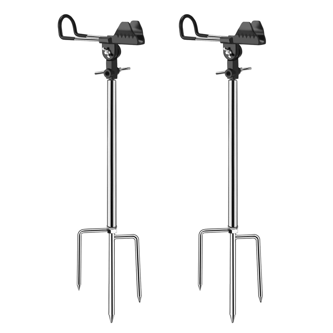 AVCMOTO Rutenhalter, 2 Stück Universal Edelstahl Angelrutenhalter, Angelzubehör 360° Verstellbar Rut