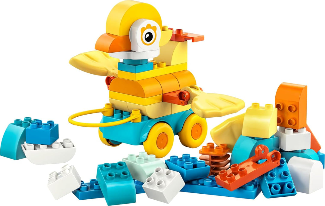 LEGO DUPLO Town Tiere auf Rädern 3-in-1-Set - Montessori Spielzeug zum Bauen von Ente, Fisch oder Hu