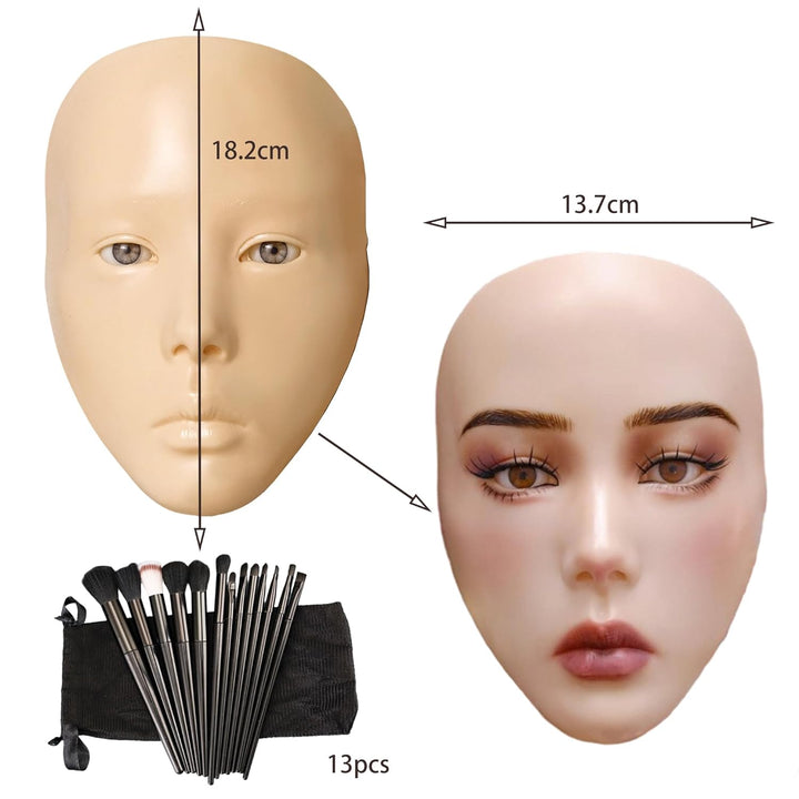 Make-up Trainieren Bausatz,silikon gesicht, Professionelle Mannequin Kopf Set, Wiederverwendbare Sil
