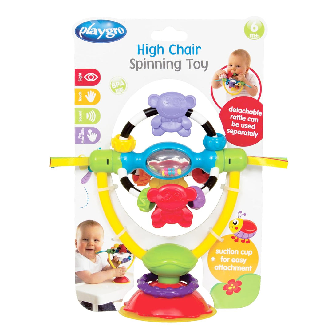 Playgro Drehrassel mit Saugfuss - Babyspielzeug - Motorik - Babysensorik - Babyrassel - Babymotorik