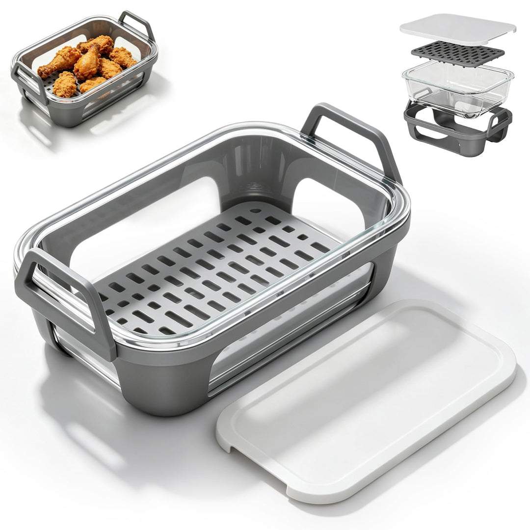Glas Auflaufform für Airfryer, Kompatibel mit Ninja AF400EU DZ400EU AF500EU für knusprige Ergebnisse