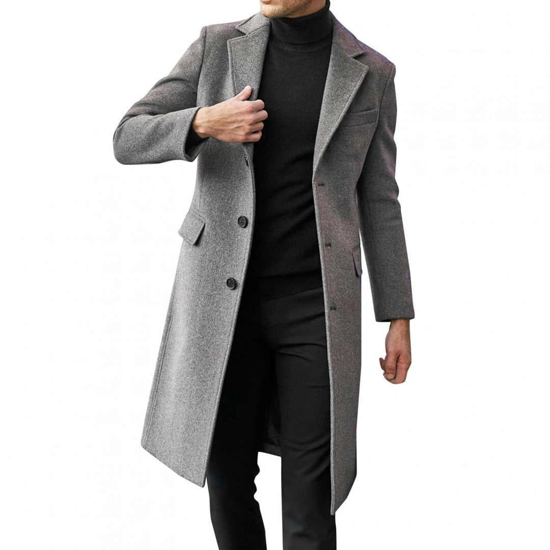 Celucke Mantel Herren Wintermantel Wolle Winter Kurzmantel Mittellang Wollmantel mit Stehkragen und