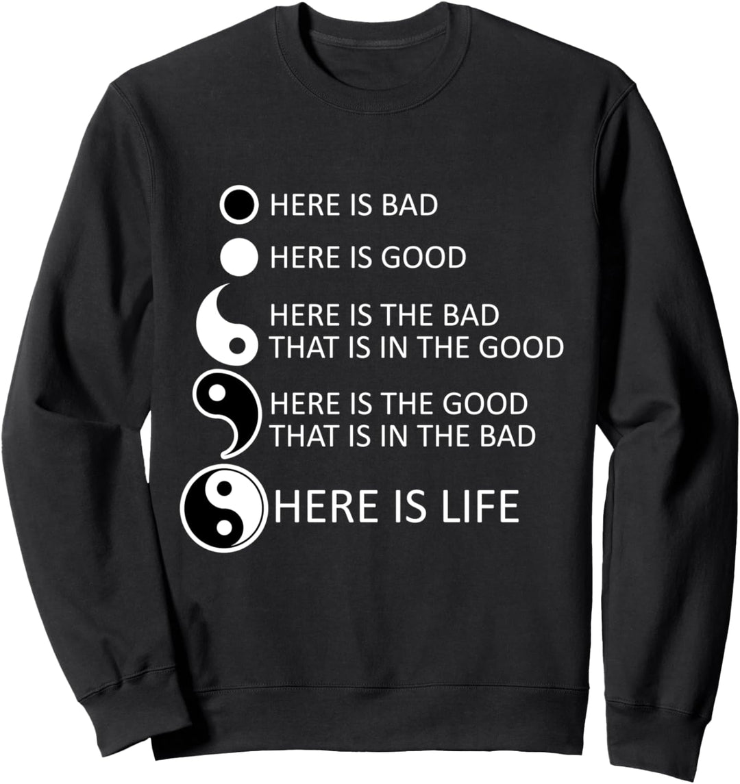 Yin-Yang-Symbol Yin Dunkle Seite Yang helle Seite Yin Yang Sweatshirt