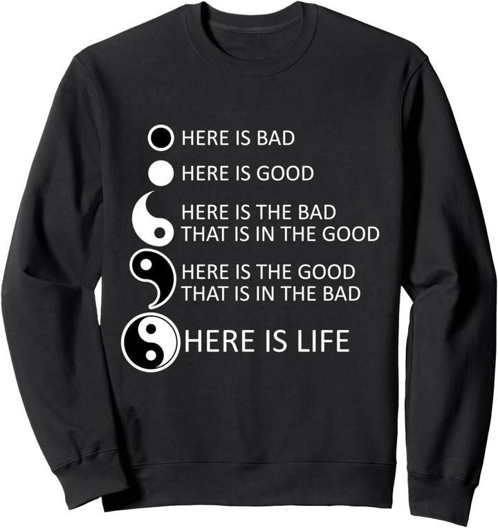 Yin-Yang-Symbol Yin Dunkle Seite Yang helle Seite Yin Yang Sweatshirt