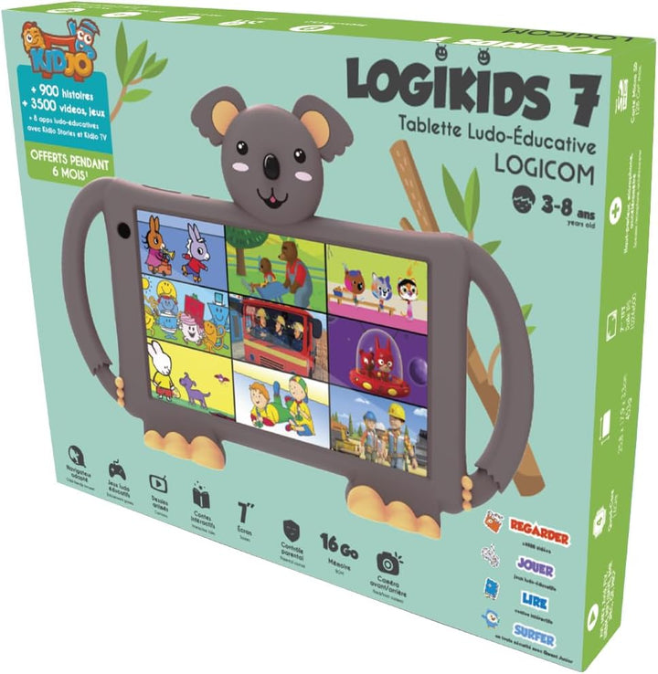 Logicom - Lern-Tablet mit Touchscreen für Kinder – Logikids 7 – 7-Zoll-Display – Kinder von 3 bis 8