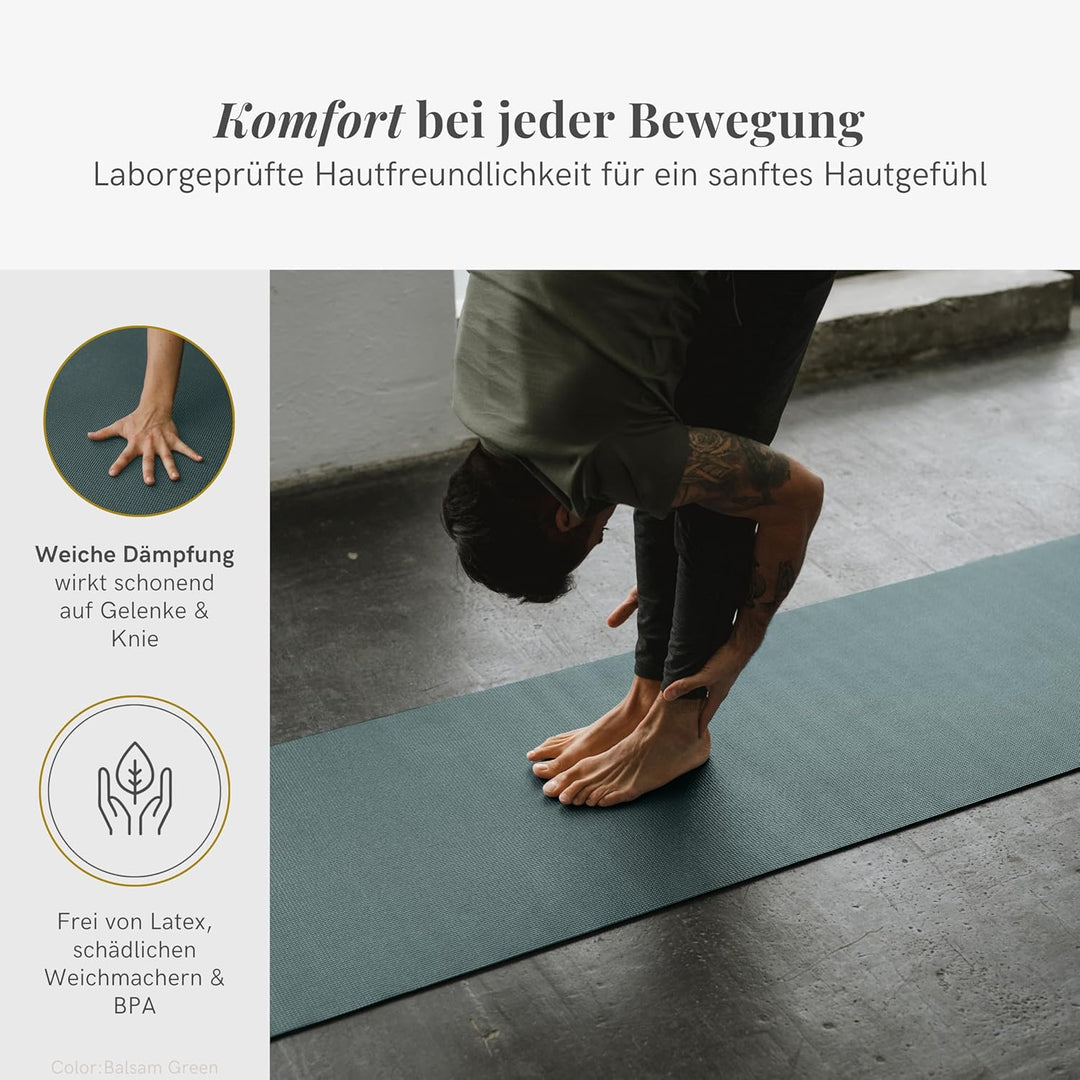 Lotuscrafts® Yoga Matte Rutschfest, 183 x 61 x 0,5 cm, Leichte Fitnessmatte auch als Gymnastikmatte,