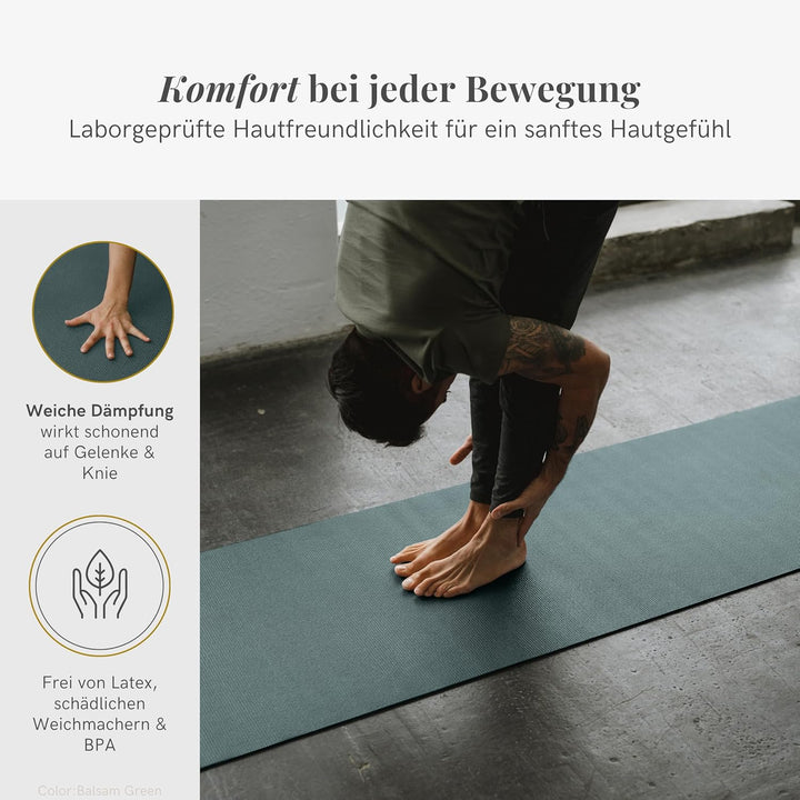 Lotuscrafts® Yoga Matte Rutschfest, 183 x 61 x 0,5 cm, Leichte Fitnessmatte auch als Gymnastikmatte,
