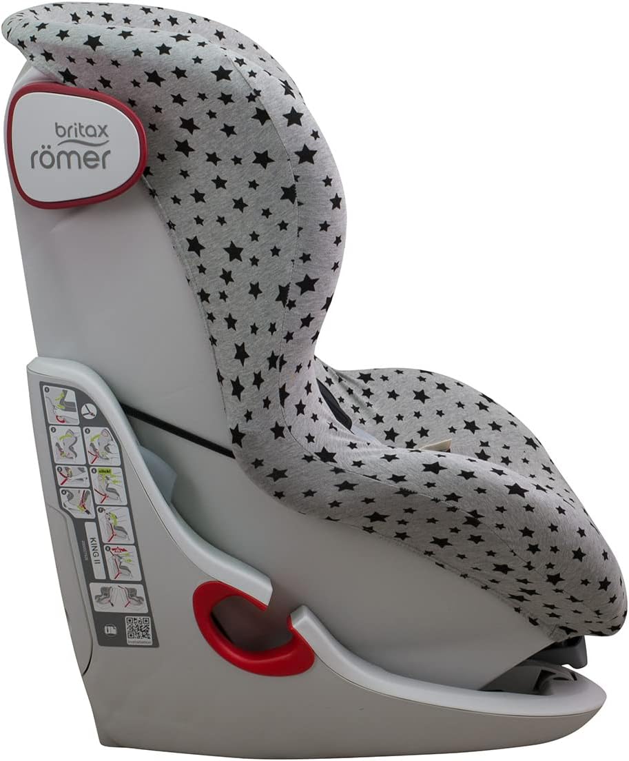 JYOKO Kids Bezug kompatibel mit Romer King II, Trifix (Black Star), Black Star