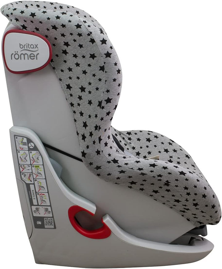 JYOKO Kids Bezug kompatibel mit Romer King II, Trifix (Black Star), Black Star