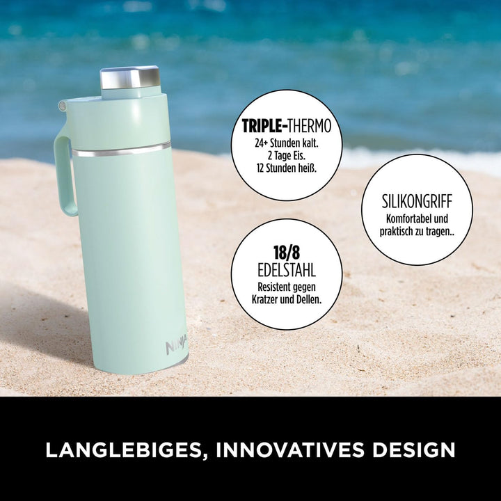 Ninja Thirsti Wasserflasche/Thermobecher to go, 530ml, auslaufsicherer Deckel, für kohlensäurehaltig