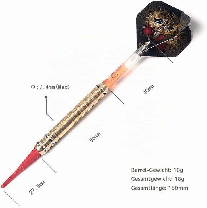 Cuesoul 16 Grams Deluxe Soft Tip Darts Set with Luxury Case（Dragon Series） JL-STL-B1108+D601, JL-STL