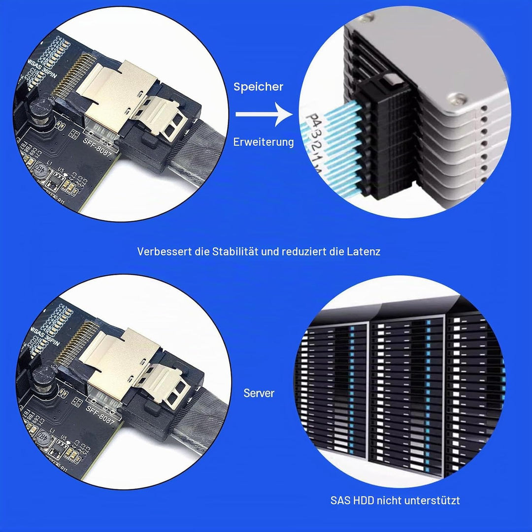 PCIe 3.0 Erweiterungskarte mit SAS36 PIN SFF 8087 Ausgang, 6 Gbit/s-Übertragung, Weitgehend Kompatib