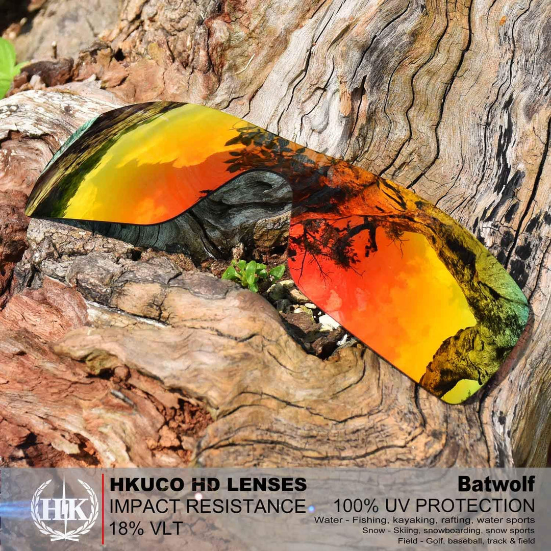 HKUCO Plus Mens Replacement Lenses For Oakley Batwolf Sunglasses Red/Black Polarized