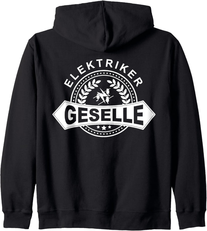 Elektriker Geselle mit historischem Zunftwappen Kapuzenjacke