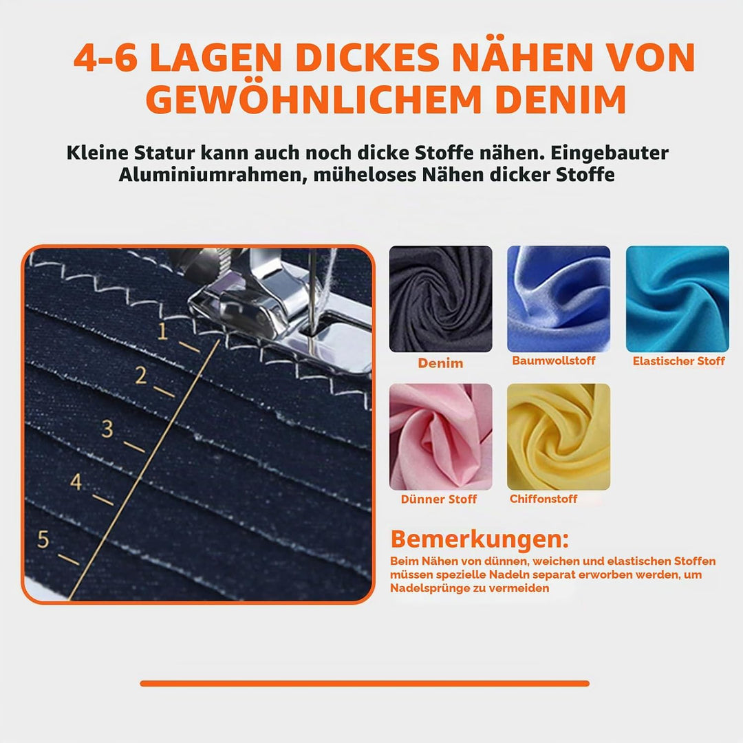 Dekaim FLSM-519 Nähmaschine, Elektrische Nähmaschine für Anfänger und Kinder, 12 Stichprogrammen, Fr