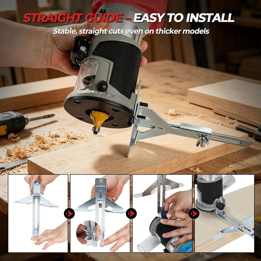 Bürstenloser kabelloser Power-Router kompatibel mit Milwaukee M18 18 V, Kantenschneider mit 6 Geschw