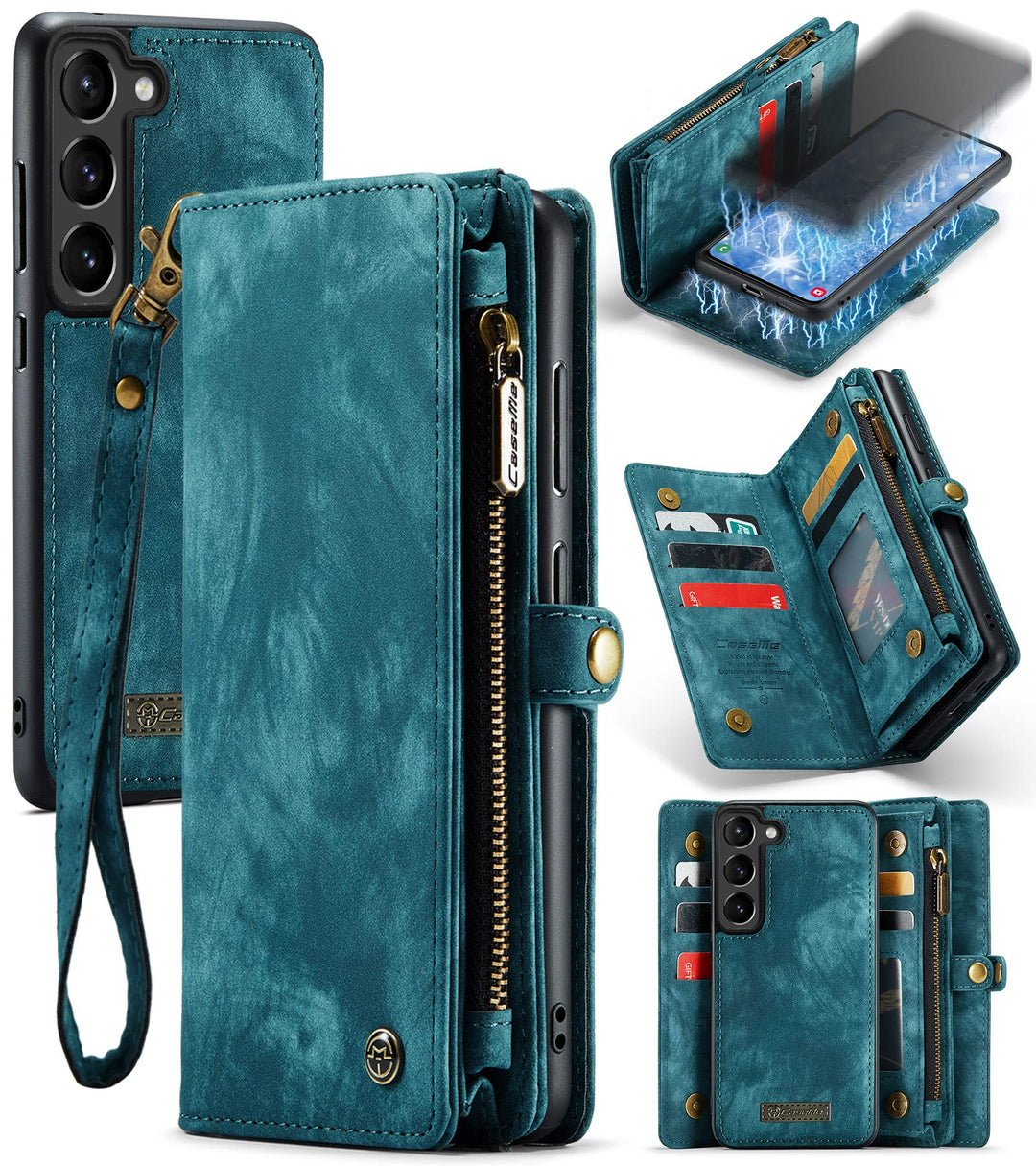 UFinetech Samsung S23 Plus Hülle, Stossfest Kartenfach Magnetisch Abnehmbare Tasche Samsung Galaxy S